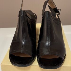 Enzo Angiolini Black Leather Mules